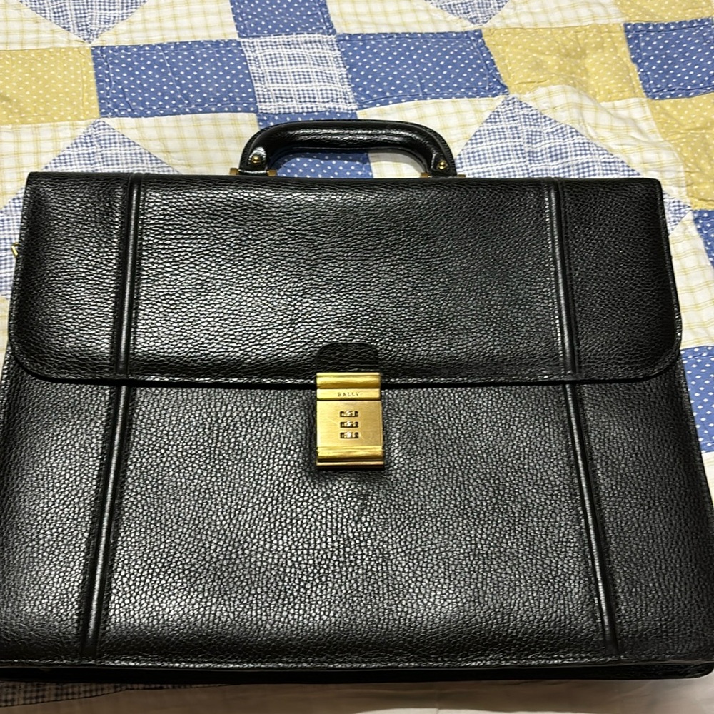 Interlocking Bally leather briefcase
